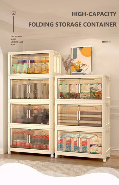 Modern Folding Closet Storage Cabinet with Wheels