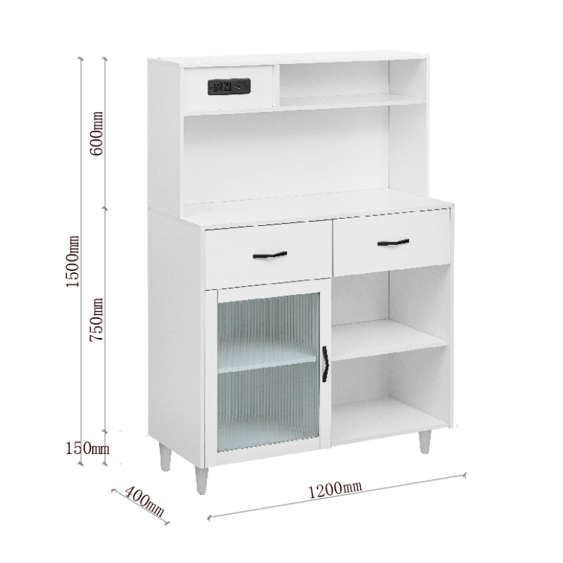 Fancy Design Versatile Sideboard, Can Be Used in Dining Room, Kitchen. White Solid Wood Frame