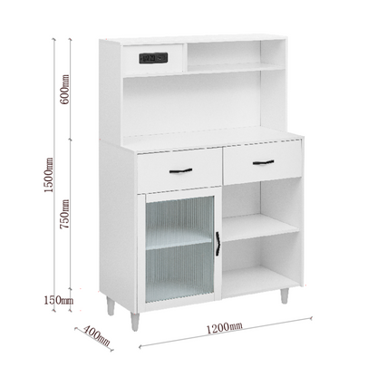 Fancy Design Versatile Sideboard, Can Be Used in Dining Room, Kitchen. White Solid Wood Frame