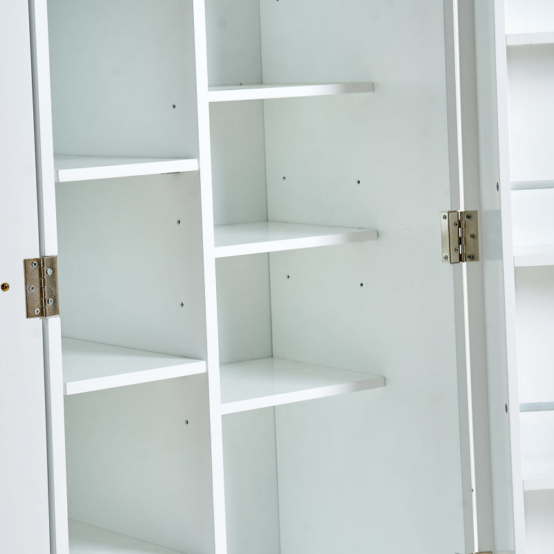 Kitchen Pantry Storage Cabinet,Freestanding Pantry Cabinet with Doors & Adjustable Shelves, Small Food Pantry Cabinet for Kitchen,Dining Room Craft Room (White)