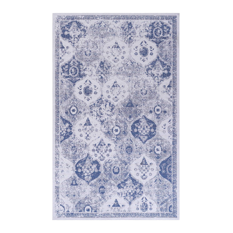 NAAR MAVAL Blue Doormat Rug for Front Door, Washable 2' x 3'