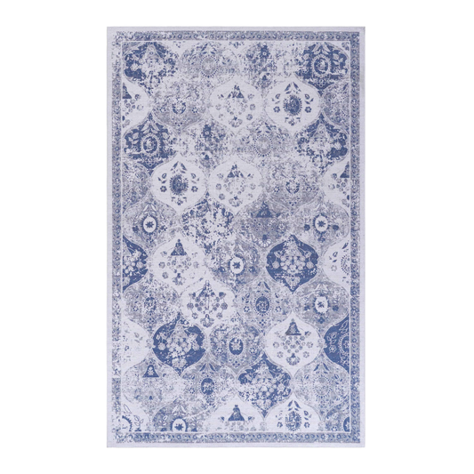 NAAR MAVAL Blue Doormat Rug for Front Door, Washable 2' x 3'