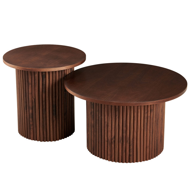 Modern Farmhouse 47-Inch Round Kitchen Table, Walnut Top