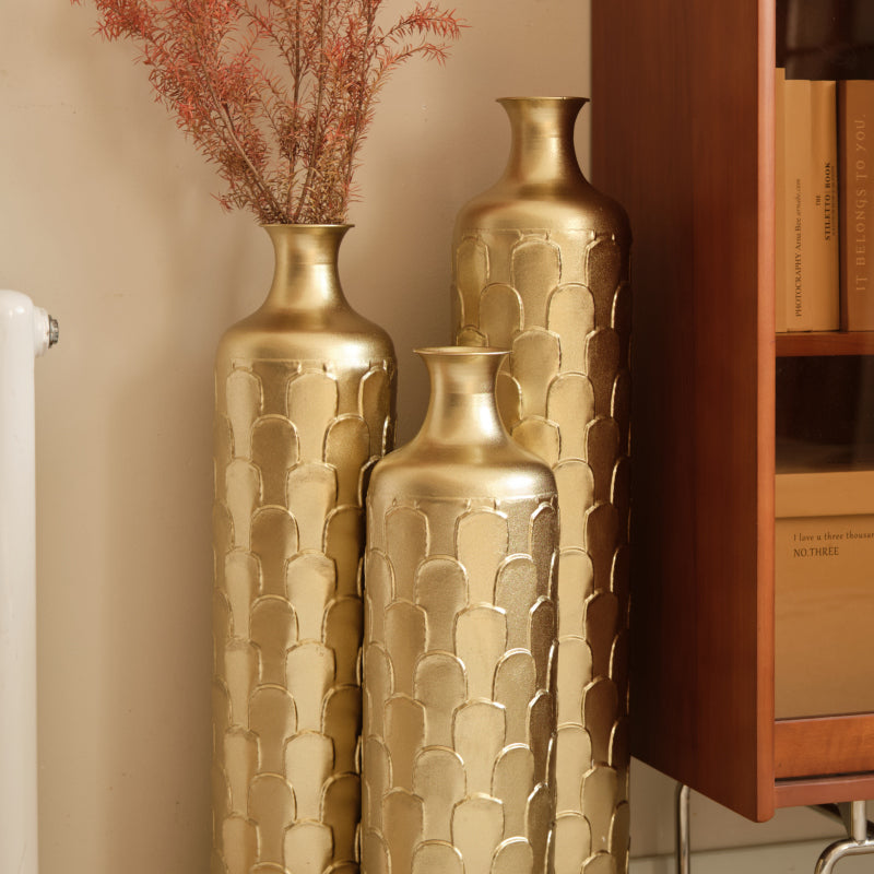 Modern White Floor Vases Set of 3 for Entryway — Tall Accent