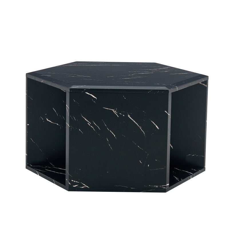 Modern Hexagon Coffee Table for Living Room, Extra Storage