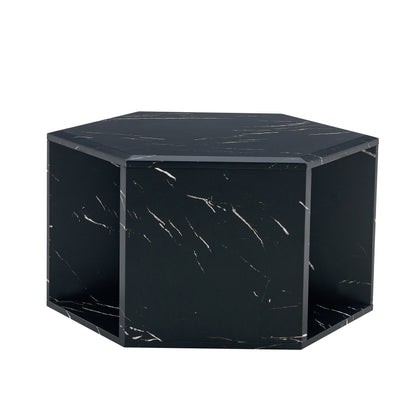 Modern Hexagon Coffee Table for Living Room, Extra Storage