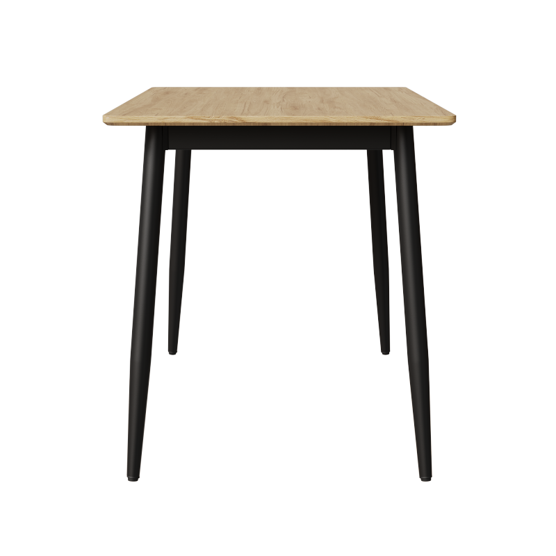 Modern Minimalist Dining Table for Kitchen, Black Metal Legs