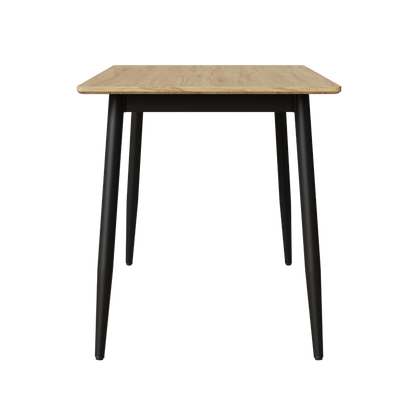 Modern Minimalist Dining Table for Kitchen, Black Metal Legs