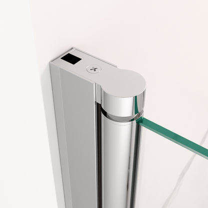 Semi-Frameless Chrome Pivot Shower Door for Bath 1/4" Glass