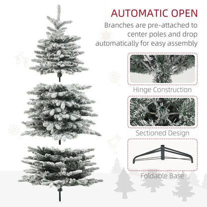 HOMCOM 6.5 Ft Snow-Flocked Christmas Tree for Home, 400 LEDs