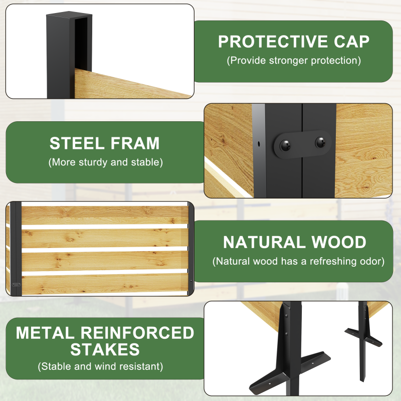 Goodyo Cedar Privacy Screen for Outdoor Bins & AC, 2 Panels