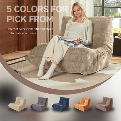 Bean Bag Chairs for Adults, BeanBag Reading Chair Memory Foam Couch, Floor Chair Soft Teddy Material, Comfy Reading Nook Chairs for Bedroom Living Room Office