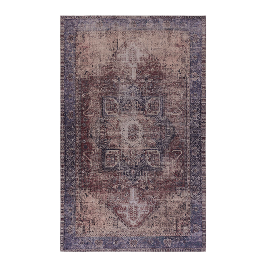 NAAR MAVAL Modern Burgundy Entryway Doormat, Washable