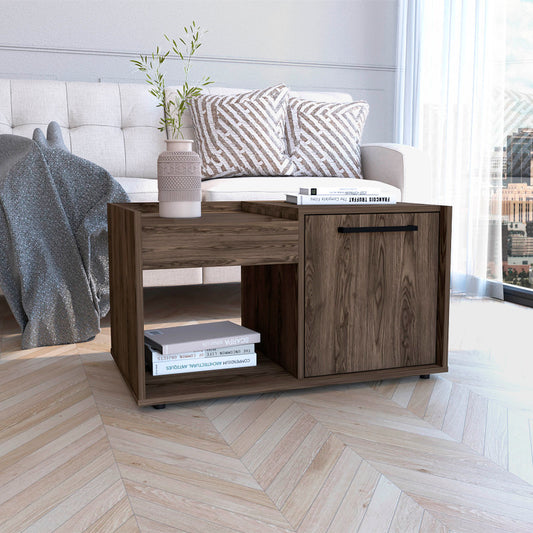 Modern Lyon Coffee Table, Living Room Storage, Dark Walnut