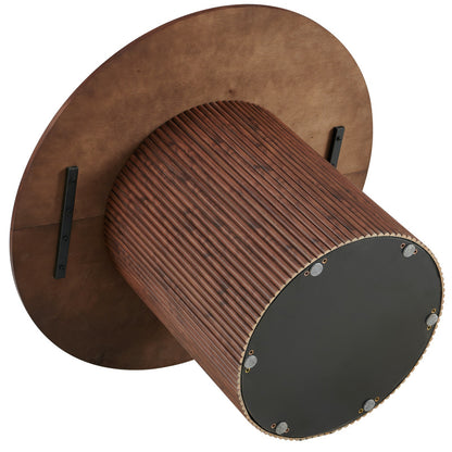 Modern Farmhouse 47-Inch Round Kitchen Table, Walnut Top