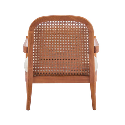 Mid-Century Armchairs Set of 2 for Living Room, Rattan Back