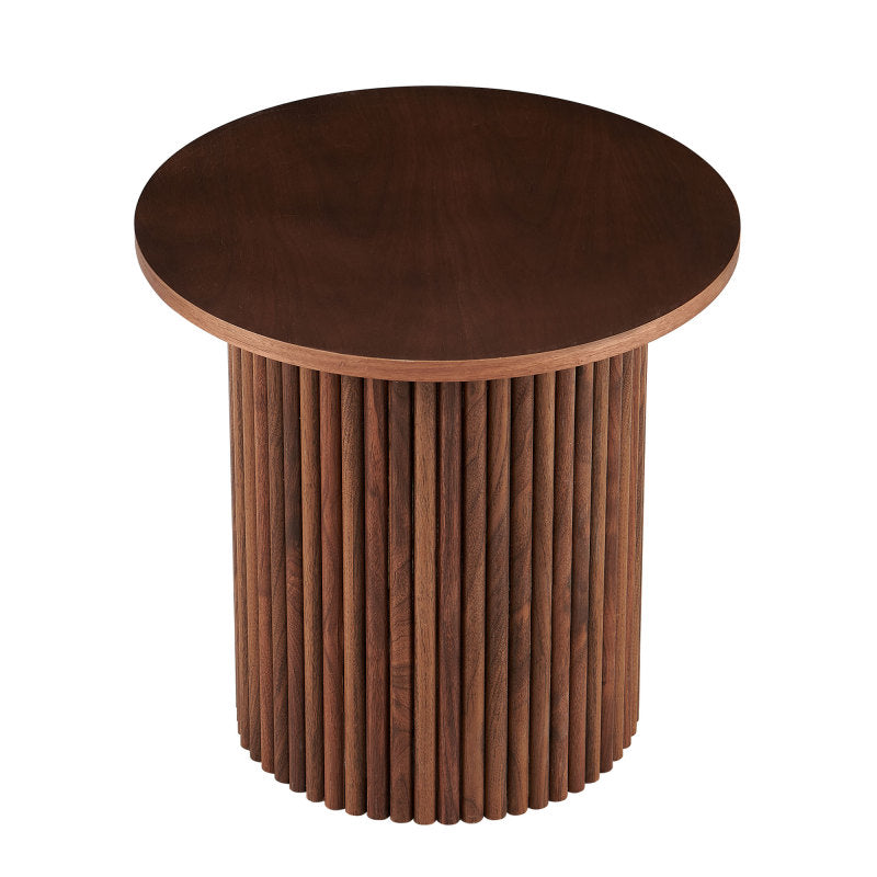 Modern Farmhouse 47-Inch Round Kitchen Table, Walnut Top