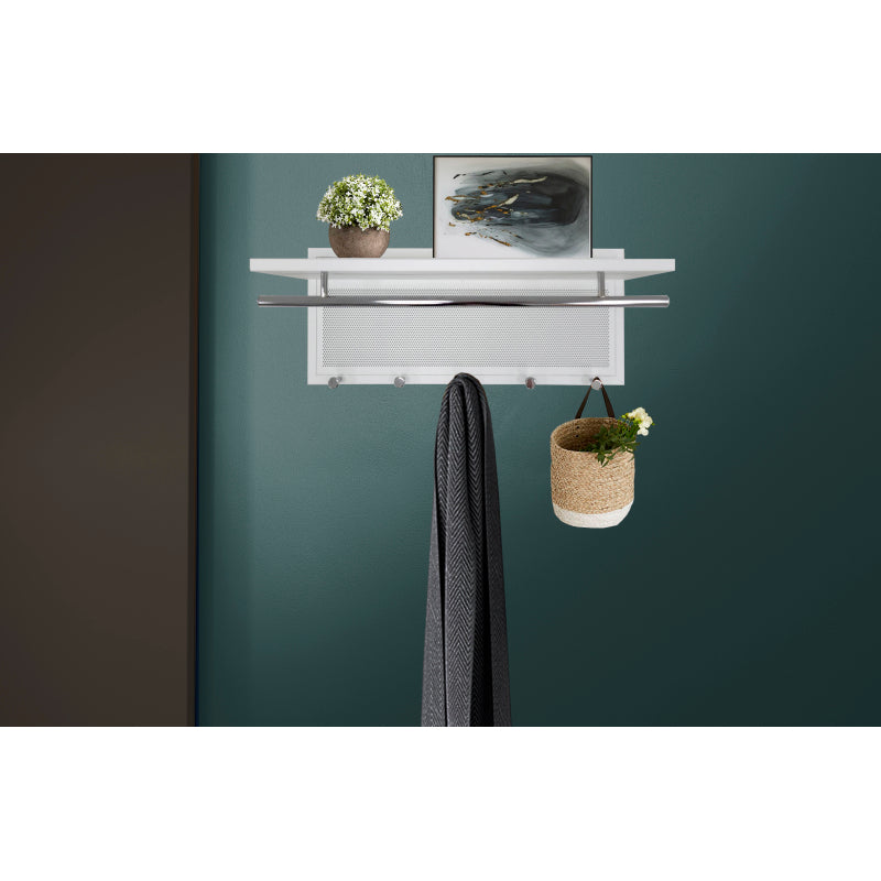 Esyspot Modern Wall Hook Shelf for Entryway, Powder-Coated