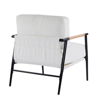 Modern Accent Chair for Living Room, Plush Seat & Wood Arms