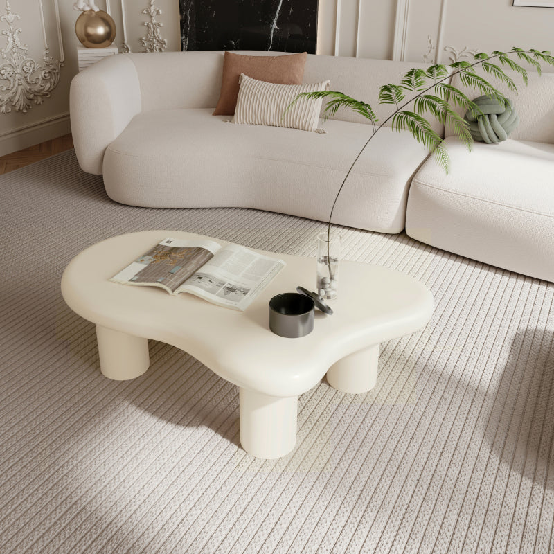 Modern Black Cloud Coffee Table for Living Room, 3 Ball Legs