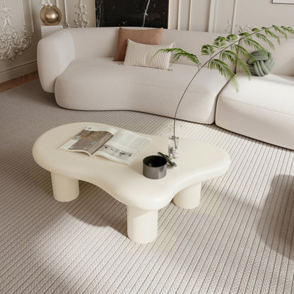 Modern Black Cloud Coffee Table for Living Room, 3 Ball Legs