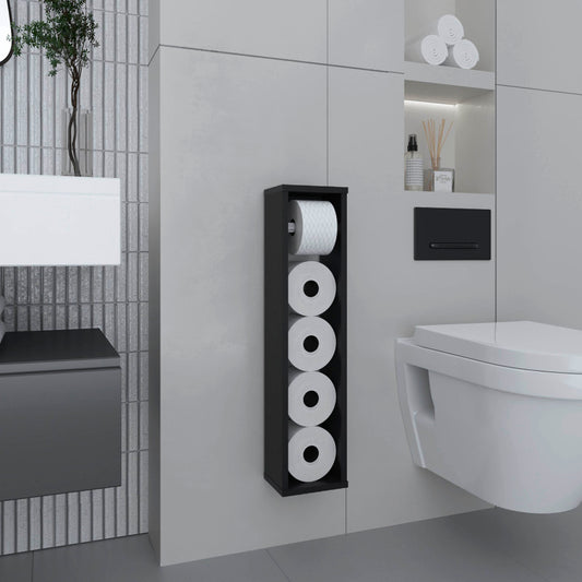 Bali Toilet Paper Holder Stand with Shelf, Bath Space Saver