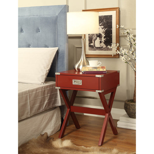 Babs Modern Accent Table for Living Room, Bold Red Finish