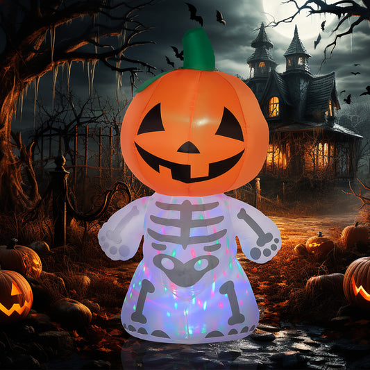 HOMCOM Halloween Inflatable Yard Decor 6ft LED Ghost Pumpkin