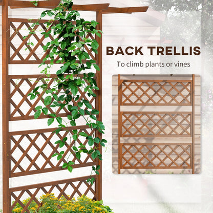 Outsunny Wooden Trellis Planter for Patio, Climbing Support