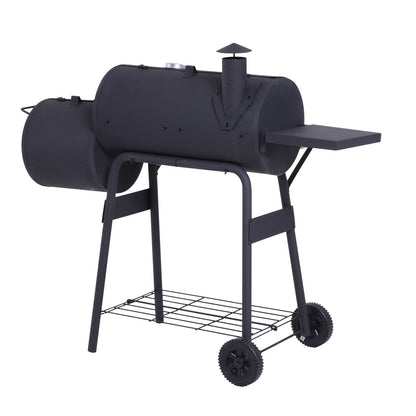 Outsunny Portable Charcoal Grill for Backyard with Wheels