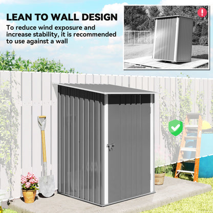 Outsunny Lean-To Garden Shed for Patio, Galvanized Steel