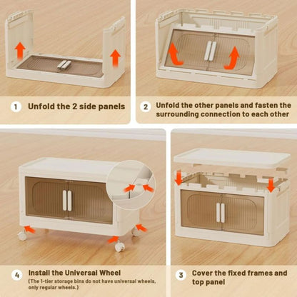 Modern Folding Closet Storage Cabinet with Wheels