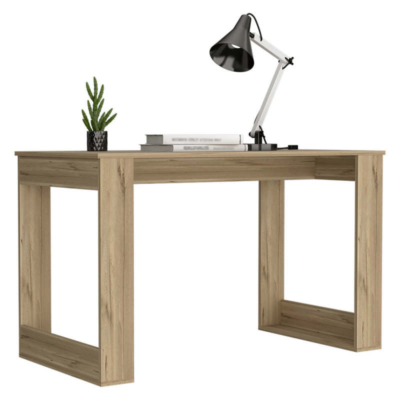 Modern Light Oak Writing Desk for Home Office, Spacious Top