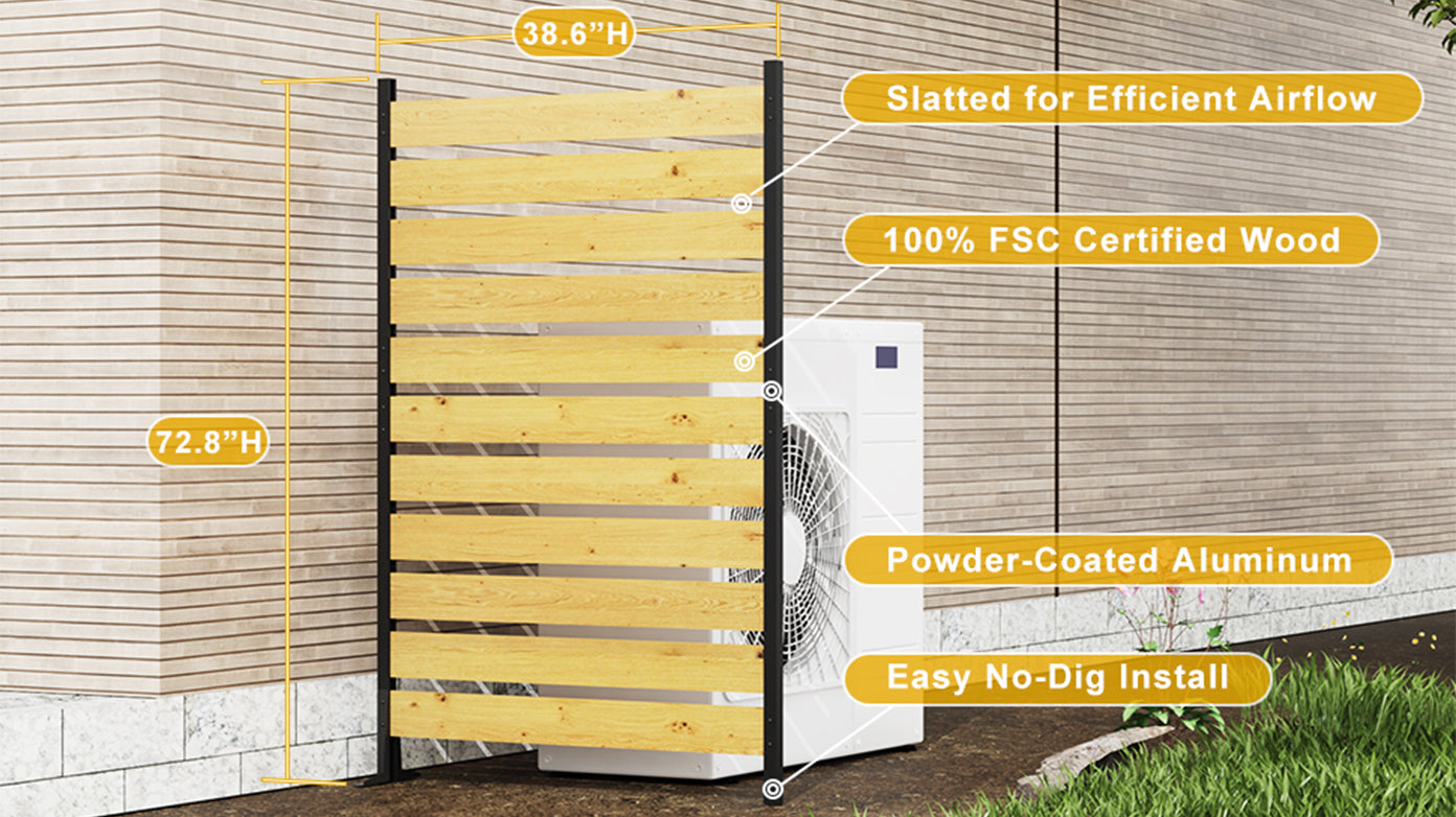 Goodyo Cedar Privacy Screen for Outdoor Bins & AC, 2 Panels