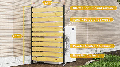 Goodyo Cedar Privacy Screen for Outdoor Bins & AC, 2 Panels