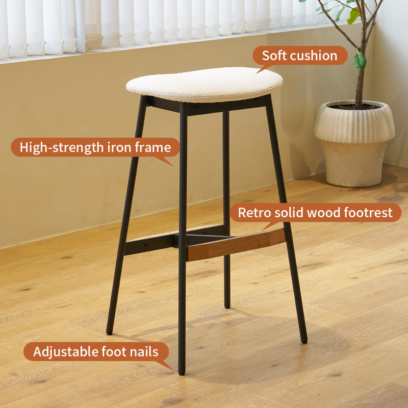 Modern Backless Bar Stools Set of 2 Padded for Kitchen