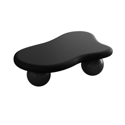 Modern Black Cloud Coffee Table for Living Room, 3 Ball Legs