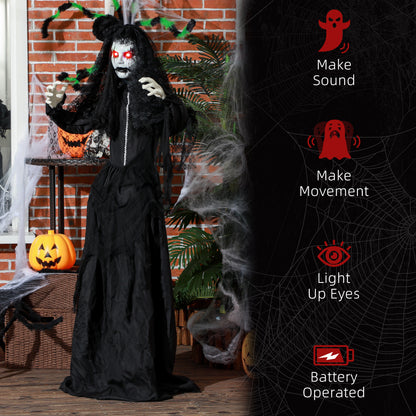 HOMCOM Zombie Bride Yard Animatronic, Sound & Light-Up Eyes