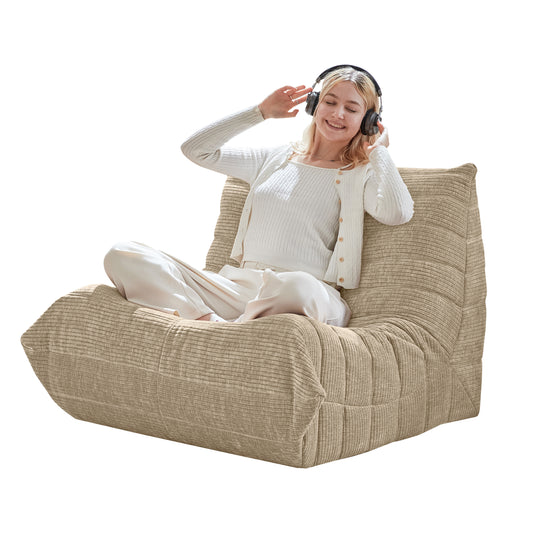 Bean Bag Chairs for Adults, BeanBag Reading Chair Memory Foam Couch, Floor Chair Soft Teddy Material, Comfy Reading Nook Chairs for Bedroom Living Room Office