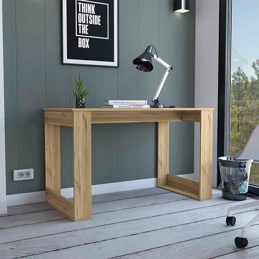 Modern Light Oak Writing Desk for Home Office, Spacious Top