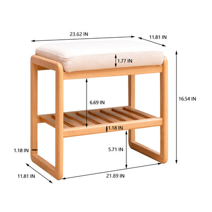 Scandi Shoe Bench for Entryway with Supportive Cushion