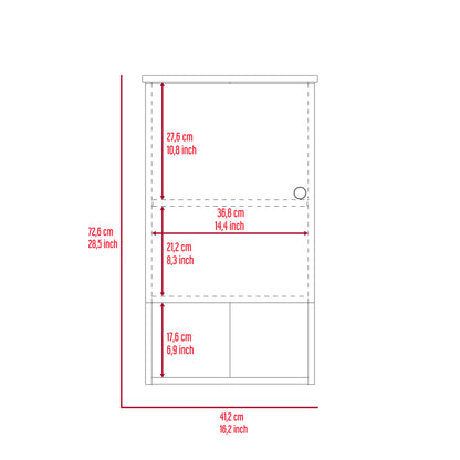 St. Angelo Bathroom Medicine Cabinet, Single Door, 2 Shelves