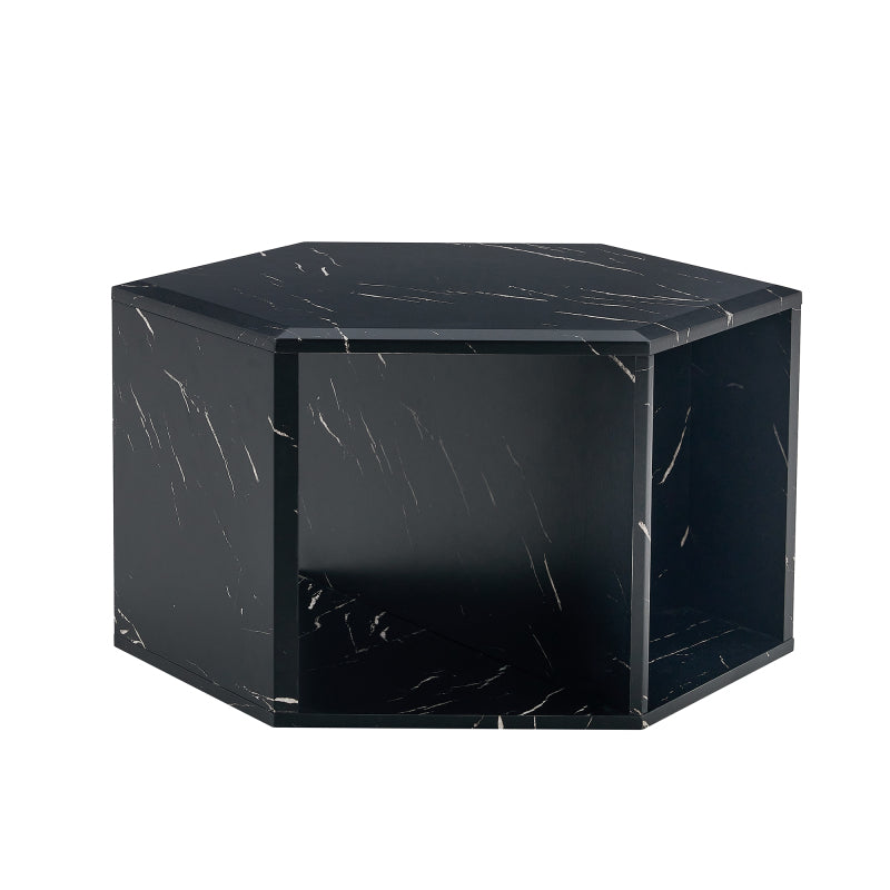 Modern Hexagon Coffee Table for Living Room, Extra Storage