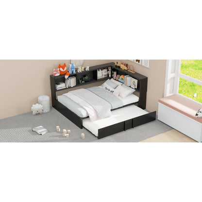 Modern Metal Daybed w/ Trundle, Guest Room Storage & USB