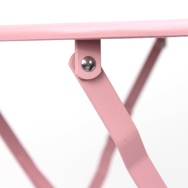 Modern 3-Piece Metal Bistro Set for Patio & Balcony, Pink