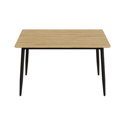 Modern Minimalist Dining Table for Kitchen, Black Metal Legs