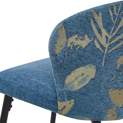 Jacquard Counter Stools for Kitchen, Metal Footrest, 2-Pack