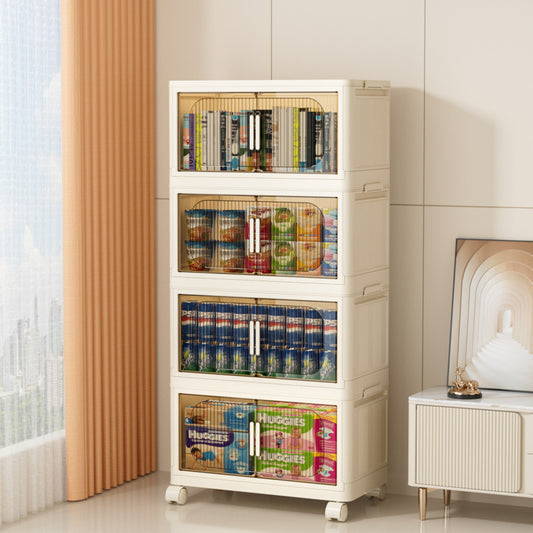Modern Folding Closet Storage Cabinet with Wheels