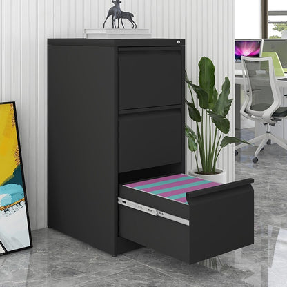 Sleek 3-Drawer Lateral File Cabinet for Home Office, Locking