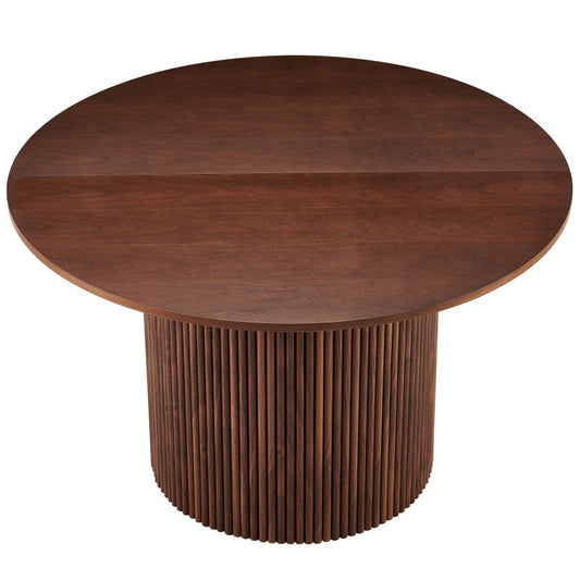 Modern Farmhouse 47-Inch Round Kitchen Table, Walnut Top